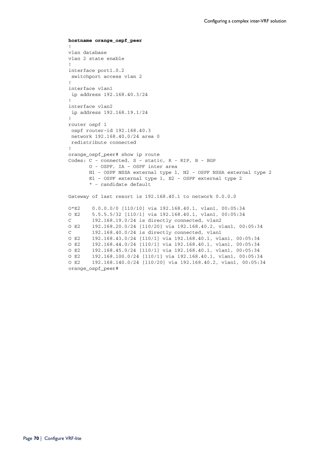 Allied Telesis C613-16164-00 REV E manual Hostname orangeospfpeer 