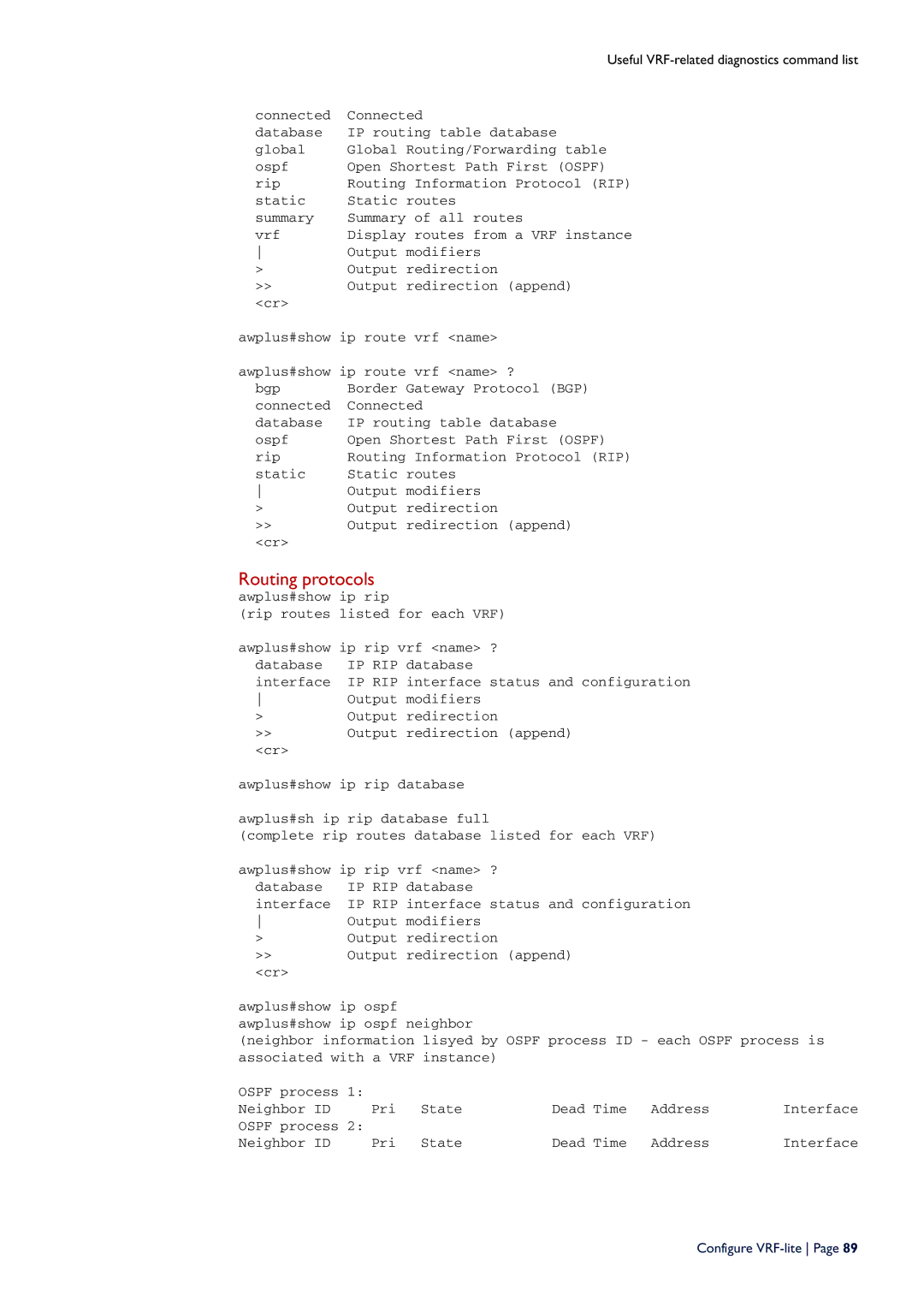 Allied Telesis C613-16164-00 REV E manual Routing protocols 