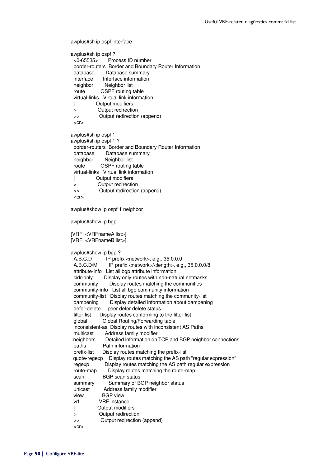 Allied Telesis C613-16164-00 REV E manual IP prefix network, e.g 