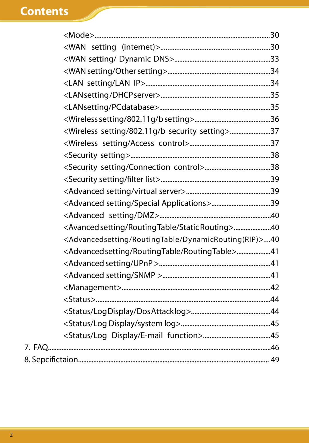 Allied Telesis CG-WLBARGMO user manual Wireless setting/802.11g/b security setting 