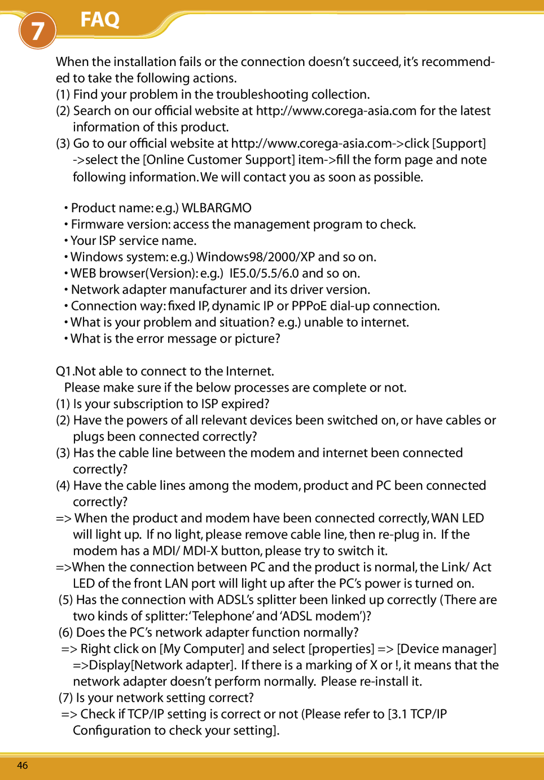 Allied Telesis CG-WLBARGMO user manual WLBARGMO7 ManualFAQ 