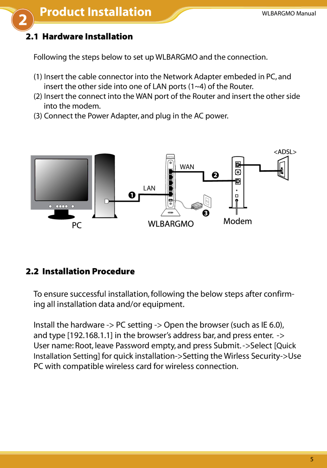 Allied Telesis CG-WLBARGMO user manual Product Installation, Hardware Installation, Installation Procedure 