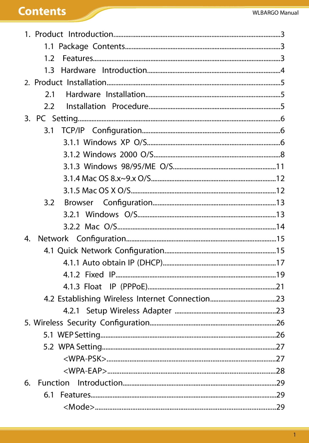 Allied Telesis CG-WLBARGO user manual Contents 