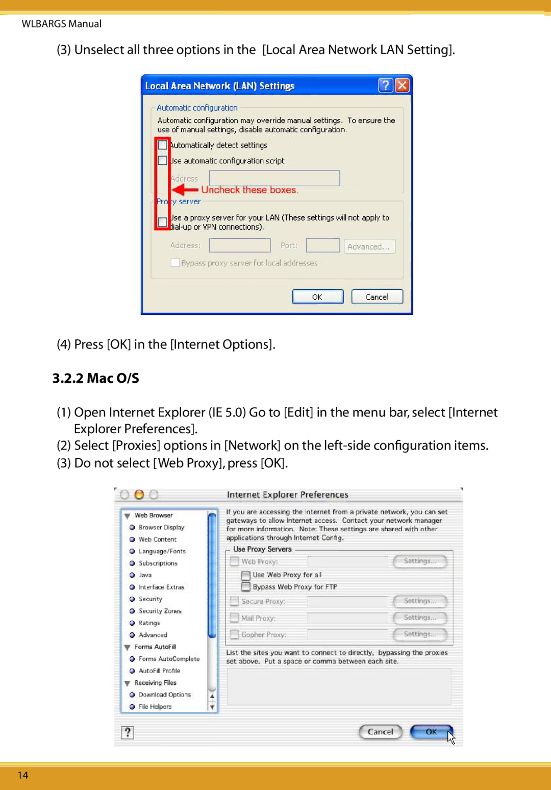 Allied Telesis CG-WLBARGS manual Mac O/S 