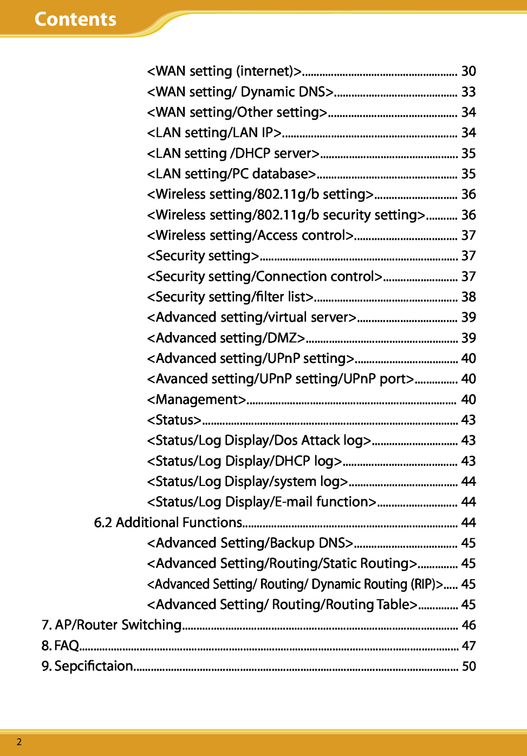Allied Telesis CG-WLBARGS manual Wireless setting/802.11g/b security setting, Security setting/Connection control 