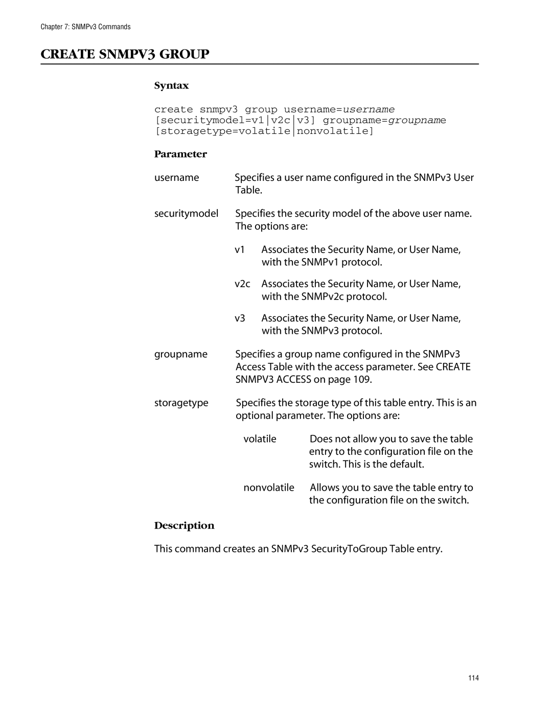 Allied Telesis management software layer 2+ fast ethernet switches manual Create SNMPV3 Group, Username, SNMPV3 Access on 