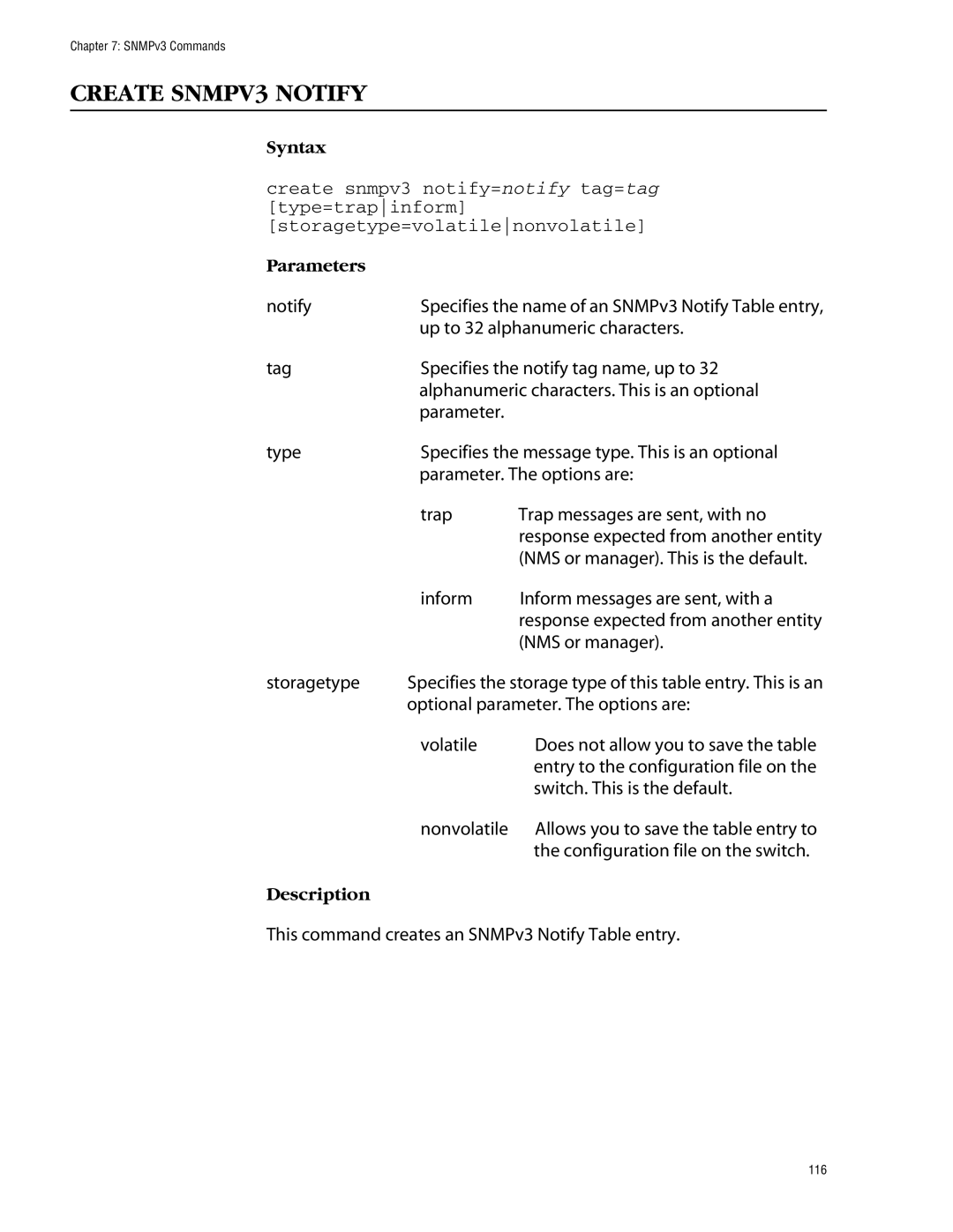 Allied Telesis management software layer 2+ fast ethernet switches manual Create SNMPV3 Notify, NMS or manager 