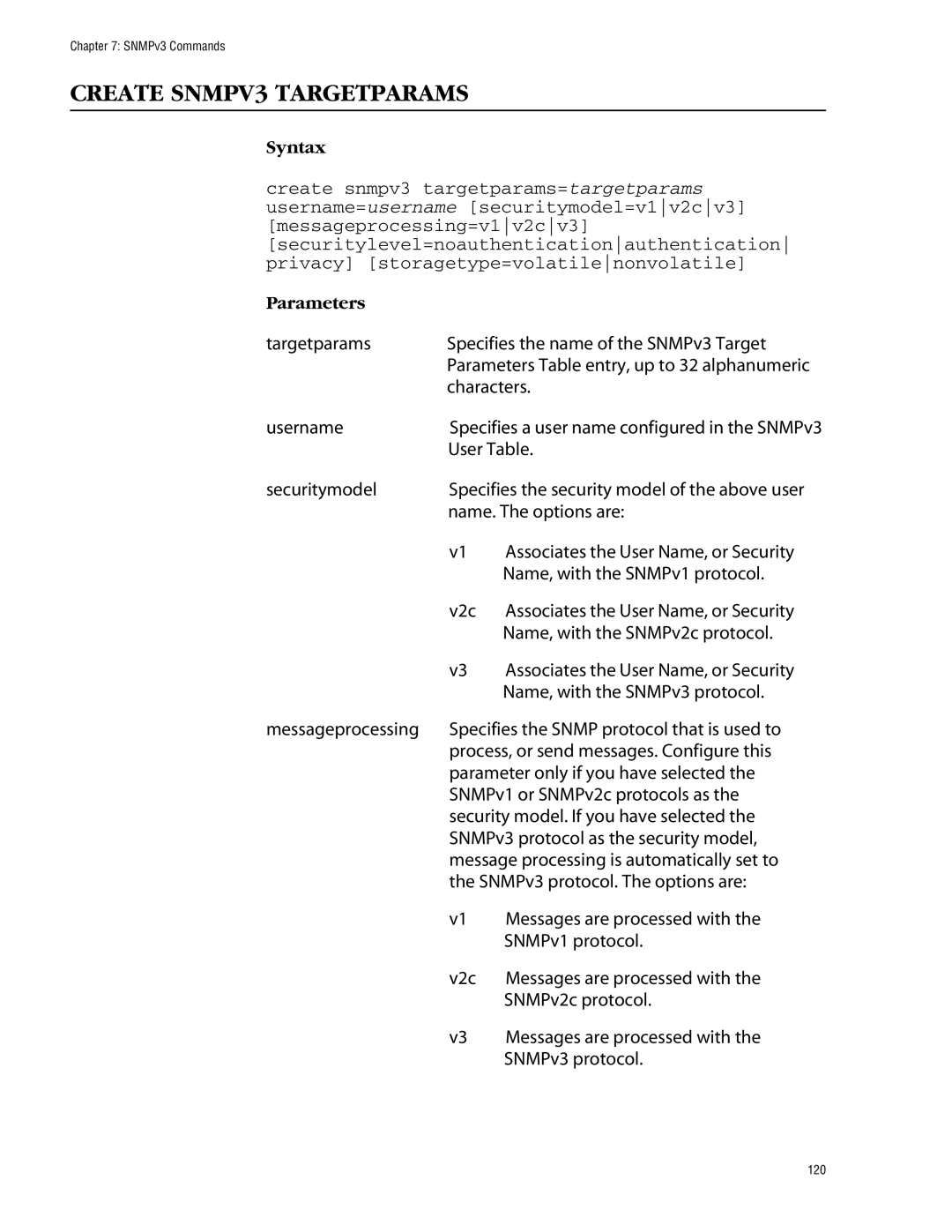 Allied Telesis management software layer 2+ fast ethernet switches manual Create SNMPV3 Targetparams, User Table 