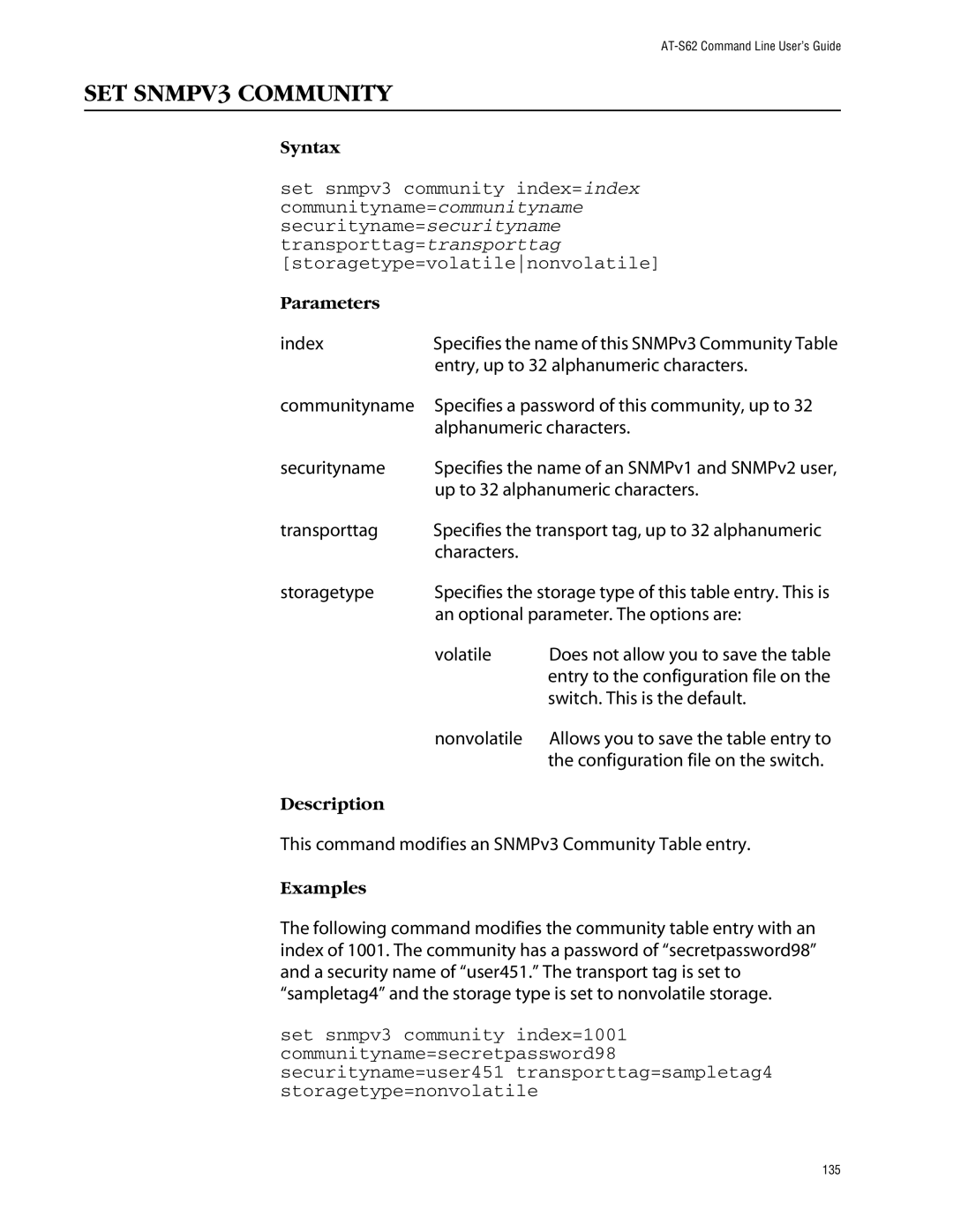 Allied Telesis management software layer 2+ fast ethernet switches manual SET SNMPV3 Community 