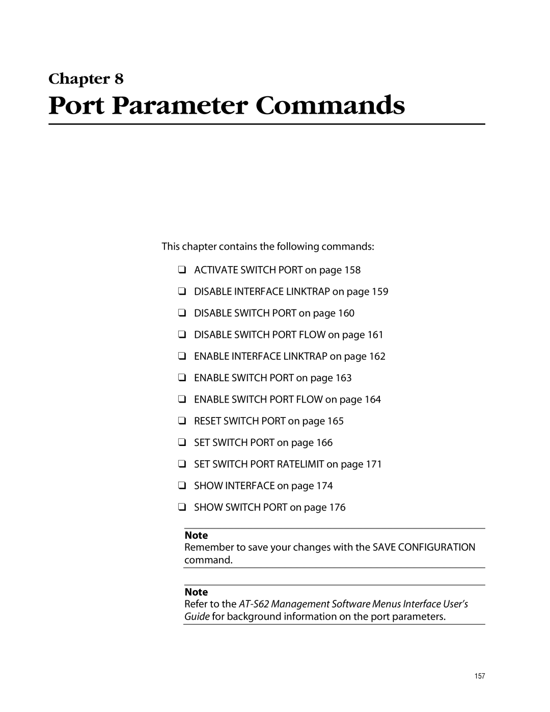 Allied Telesis management software layer 2+ fast ethernet switches manual Port Parameter Commands 