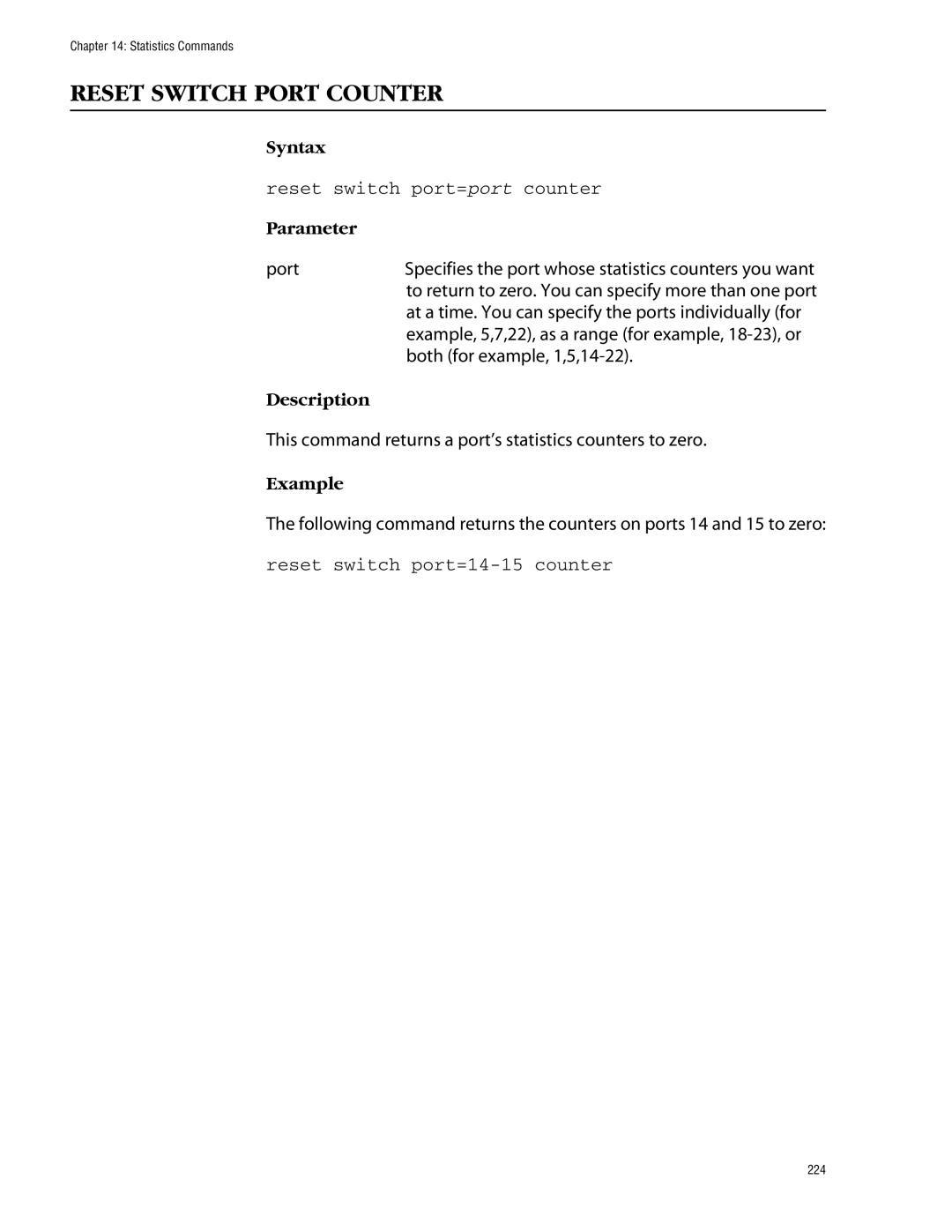 Allied Telesis management software layer 2+ fast ethernet switches manual Reset Switch Port Counter 