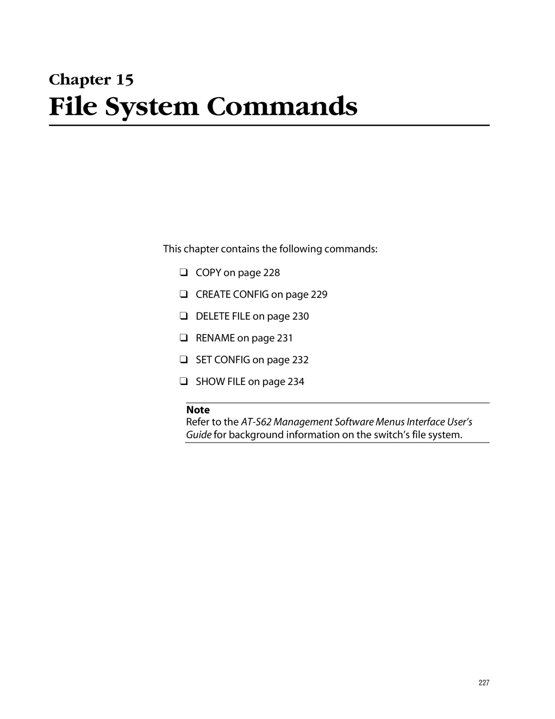 Allied Telesis management software layer 2+ fast ethernet switches manual File System Commands 