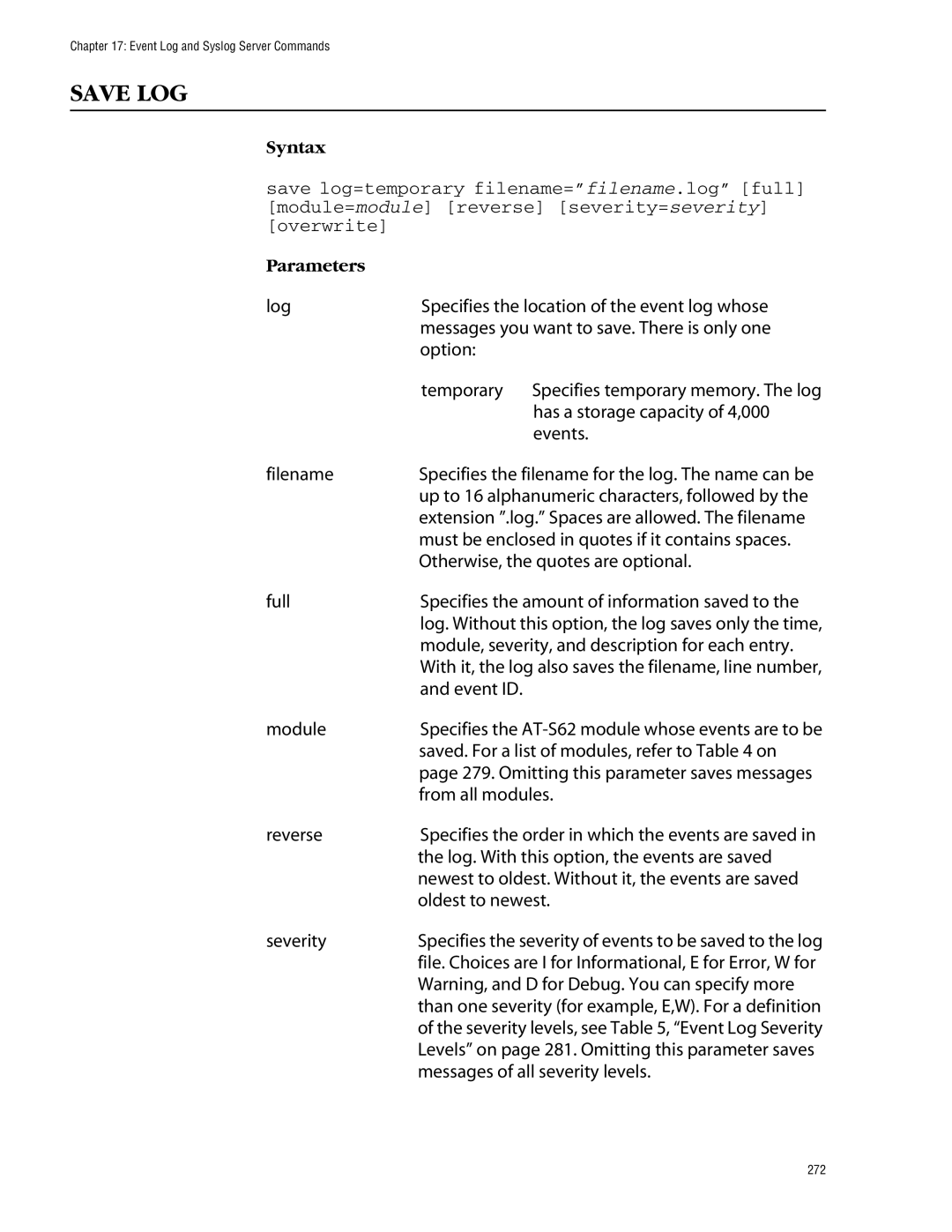 Allied Telesis management software layer 2+ fast ethernet switches manual Save LOG 