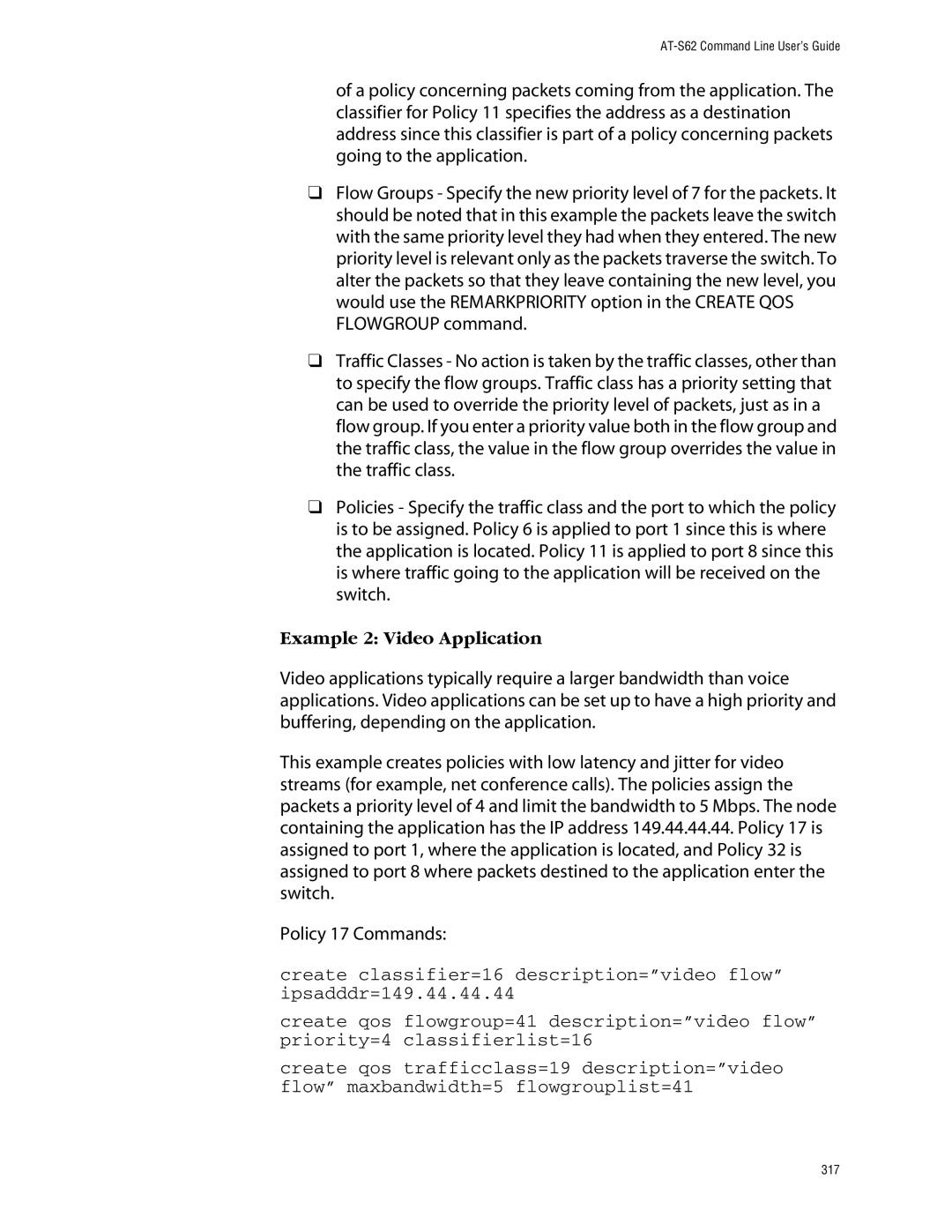 Allied Telesis management software layer 2+ fast ethernet switches manual Example 2 Video Application 