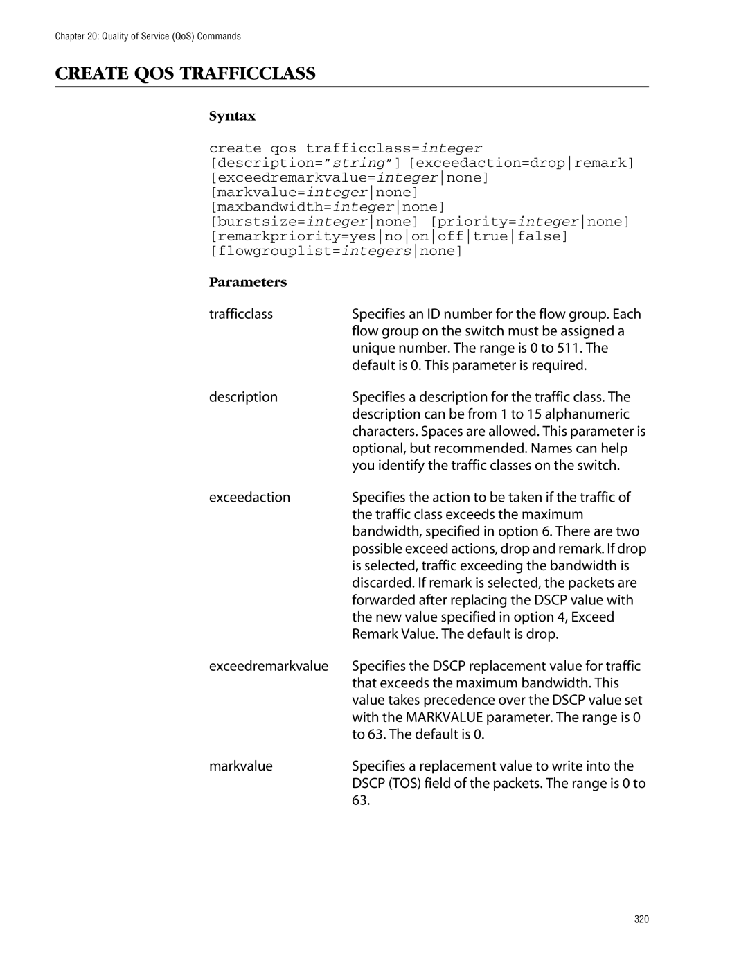 Allied Telesis management software layer 2+ fast ethernet switches manual Create QOS Trafficclass 