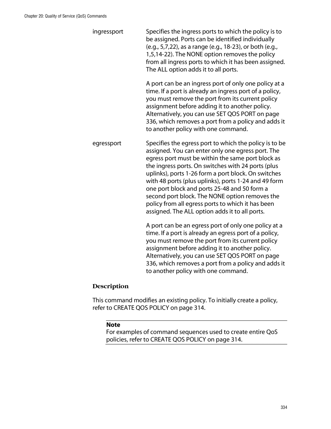 Allied Telesis management software layer 2+ fast ethernet switches manual Ingressport, The None option removes the policy 