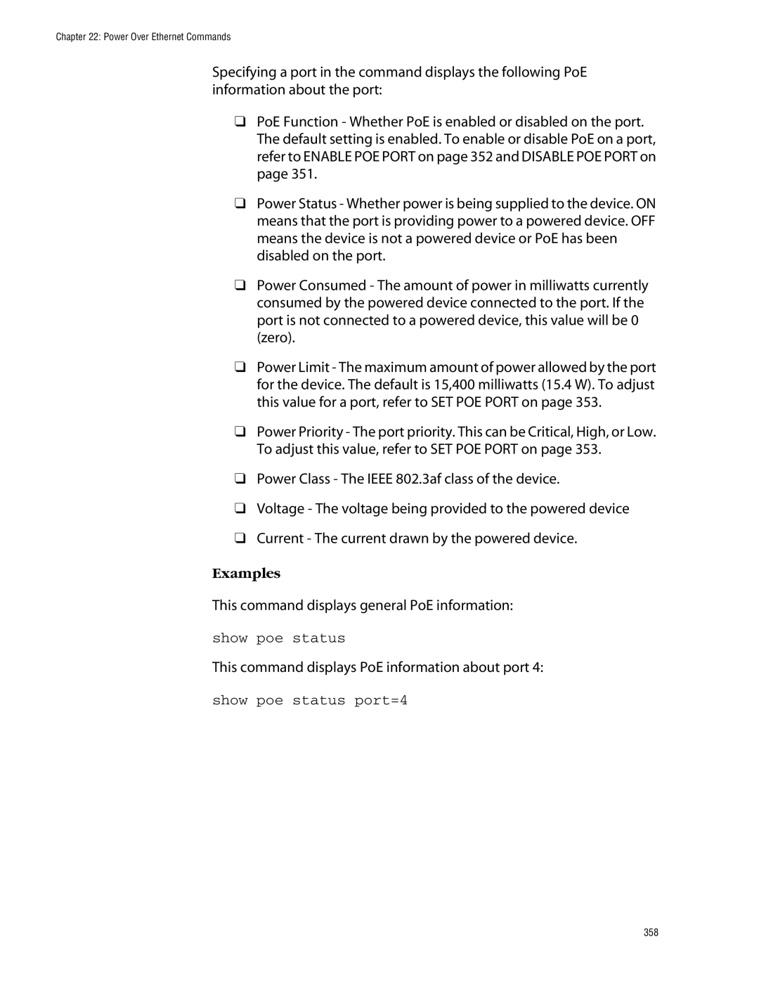 Allied Telesis management software layer 2+ fast ethernet switches manual Show poe status port=4 