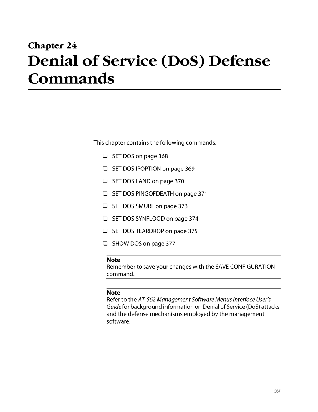 Allied Telesis management software layer 2+ fast ethernet switches manual Denial of Service DoS Defense Commands 