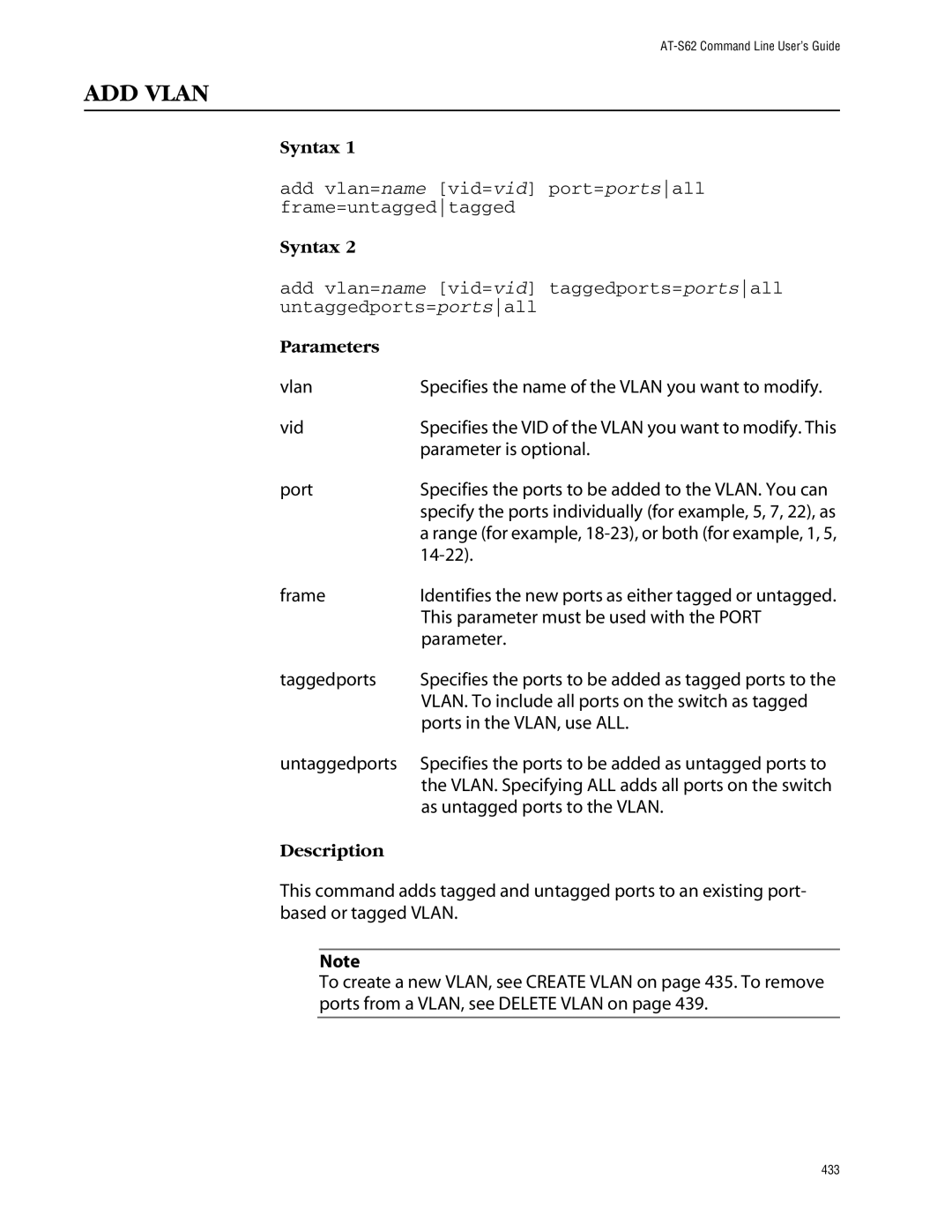 Allied Telesis management software layer 2+ fast ethernet switches manual ADD Vlan 