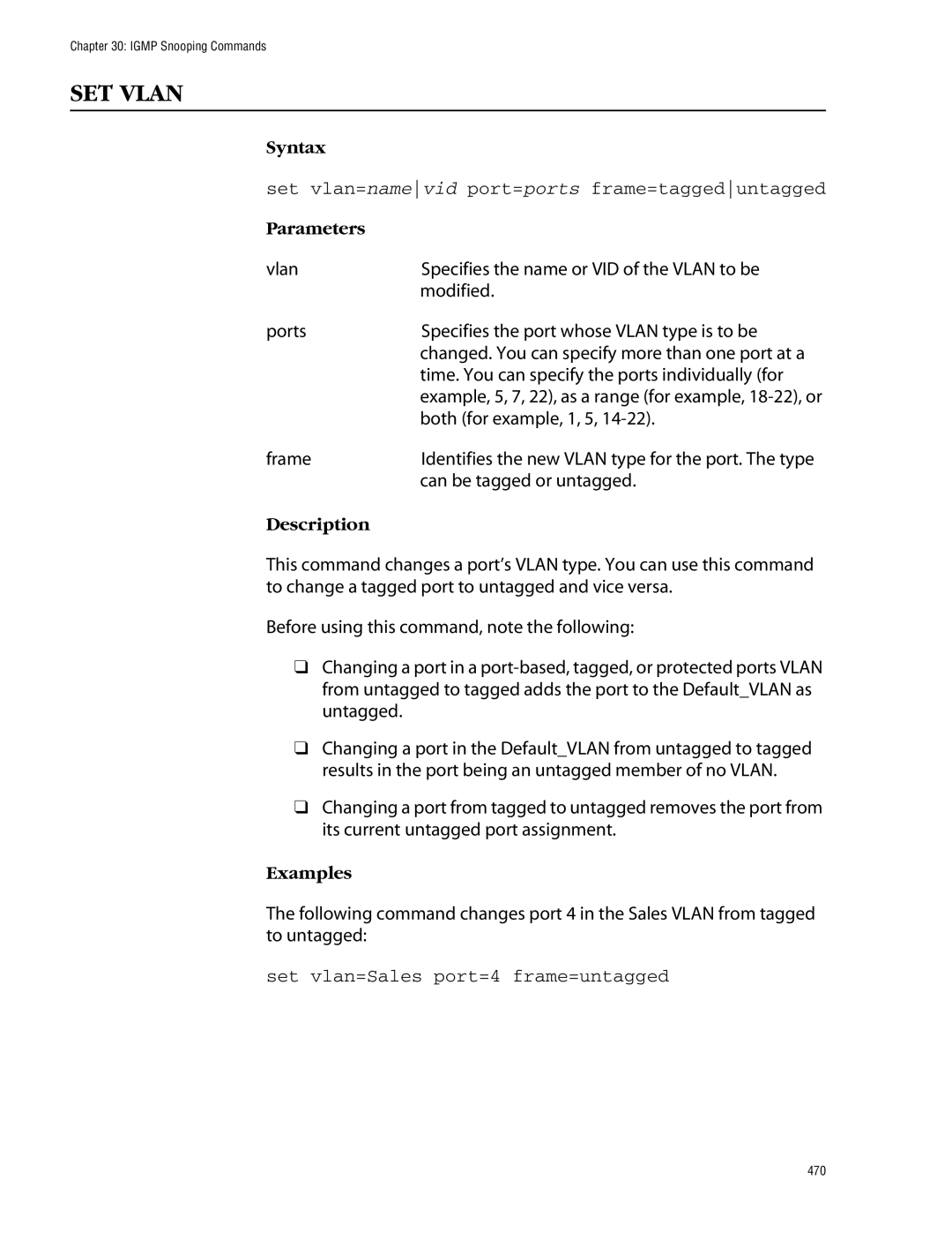 Allied Telesis management software layer 2+ fast ethernet switches manual Set vlan=namevid port=ports frame=taggeduntagged 