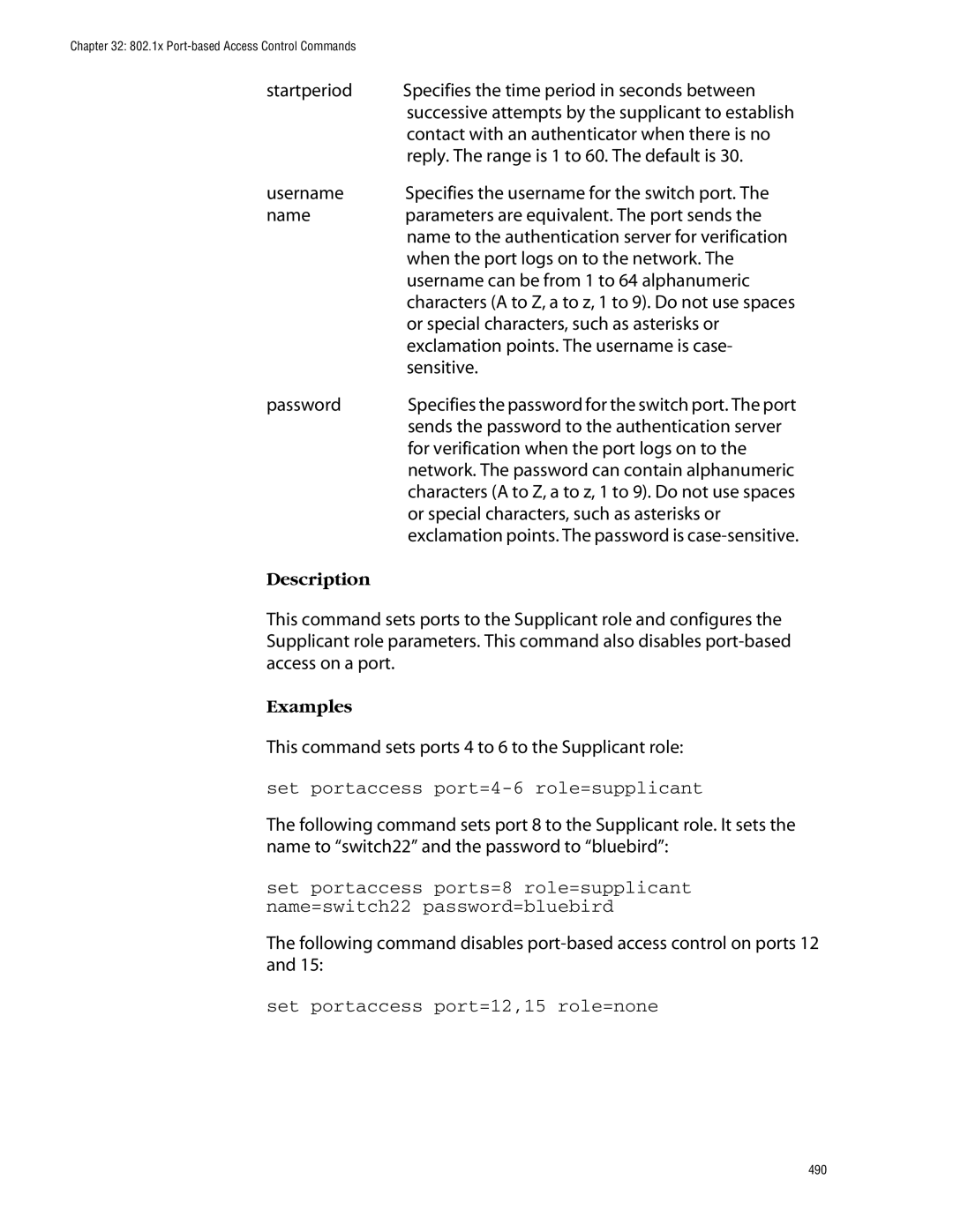 Allied Telesis management software layer 2+ fast ethernet switches manual Set portaccess port=4-6 role=supplicant 