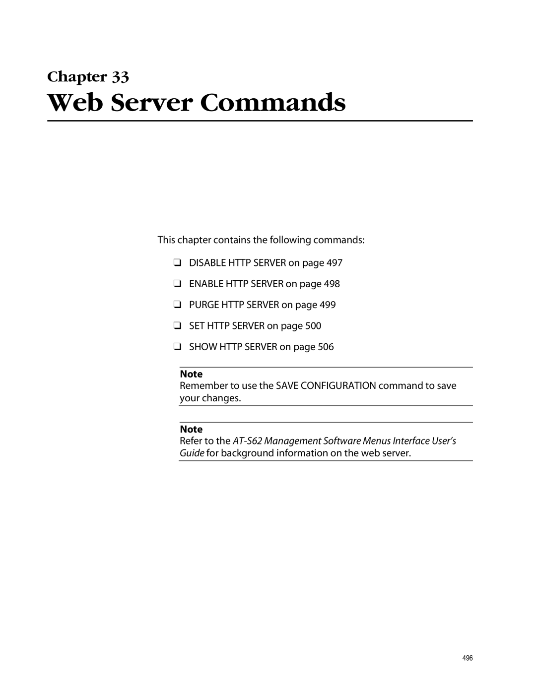 Allied Telesis management software layer 2+ fast ethernet switches manual Web Server Commands 