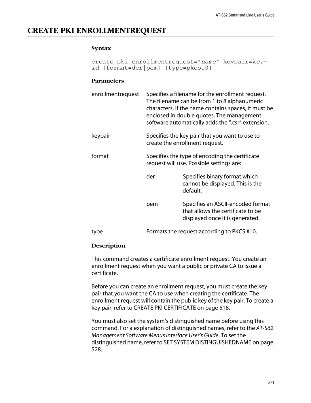 Allied Telesis management software layer 2+ fast ethernet switches manual Create PKI Enrollmentrequest 