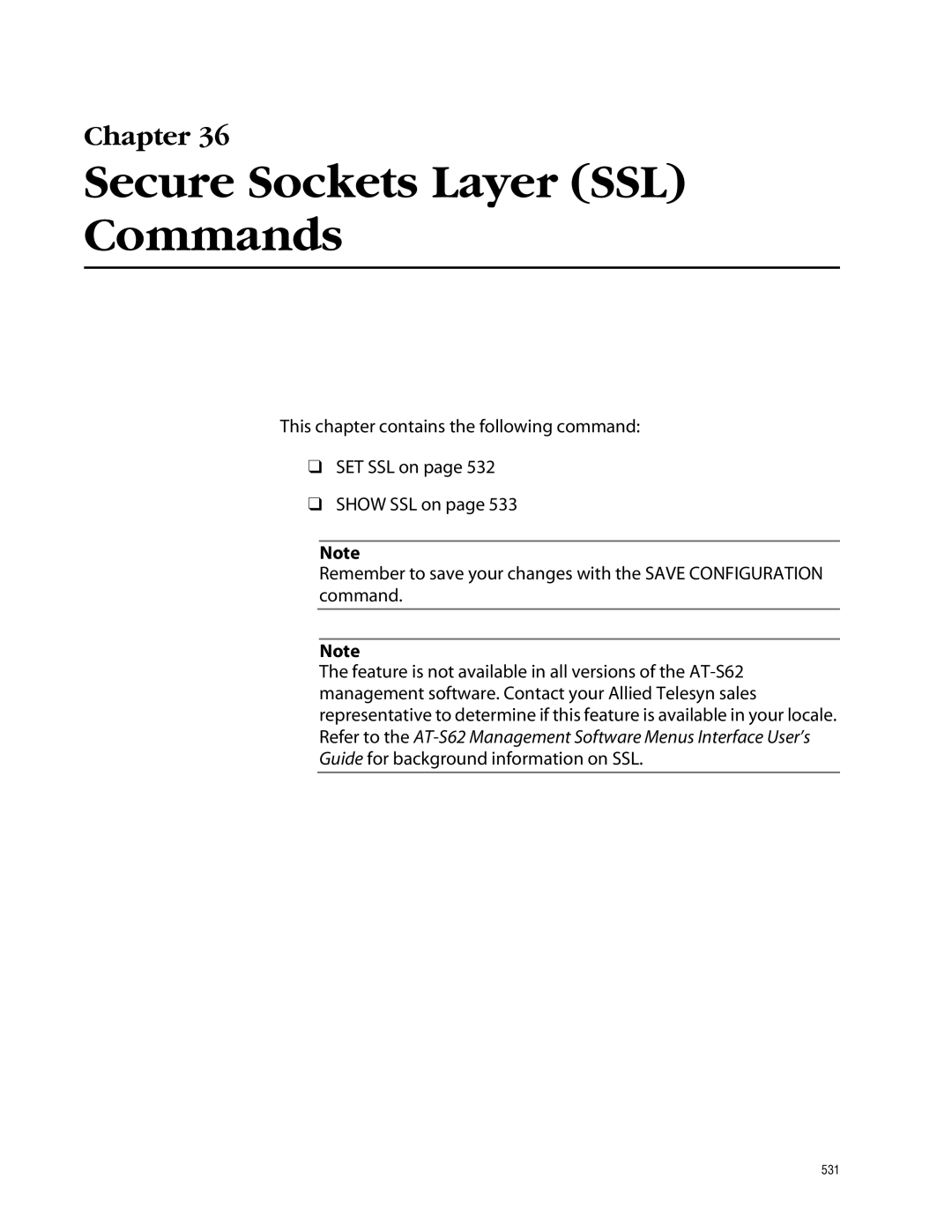 Allied Telesis management software layer 2+ fast ethernet switches manual Secure Sockets Layer SSL Commands 