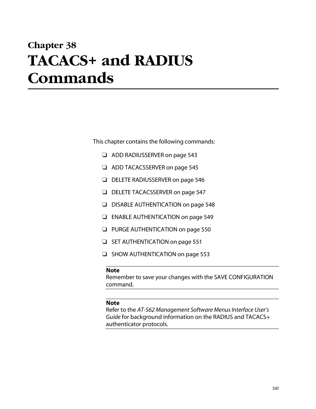 Allied Telesis management software layer 2+ fast ethernet switches manual TACACS+ and Radius Commands 