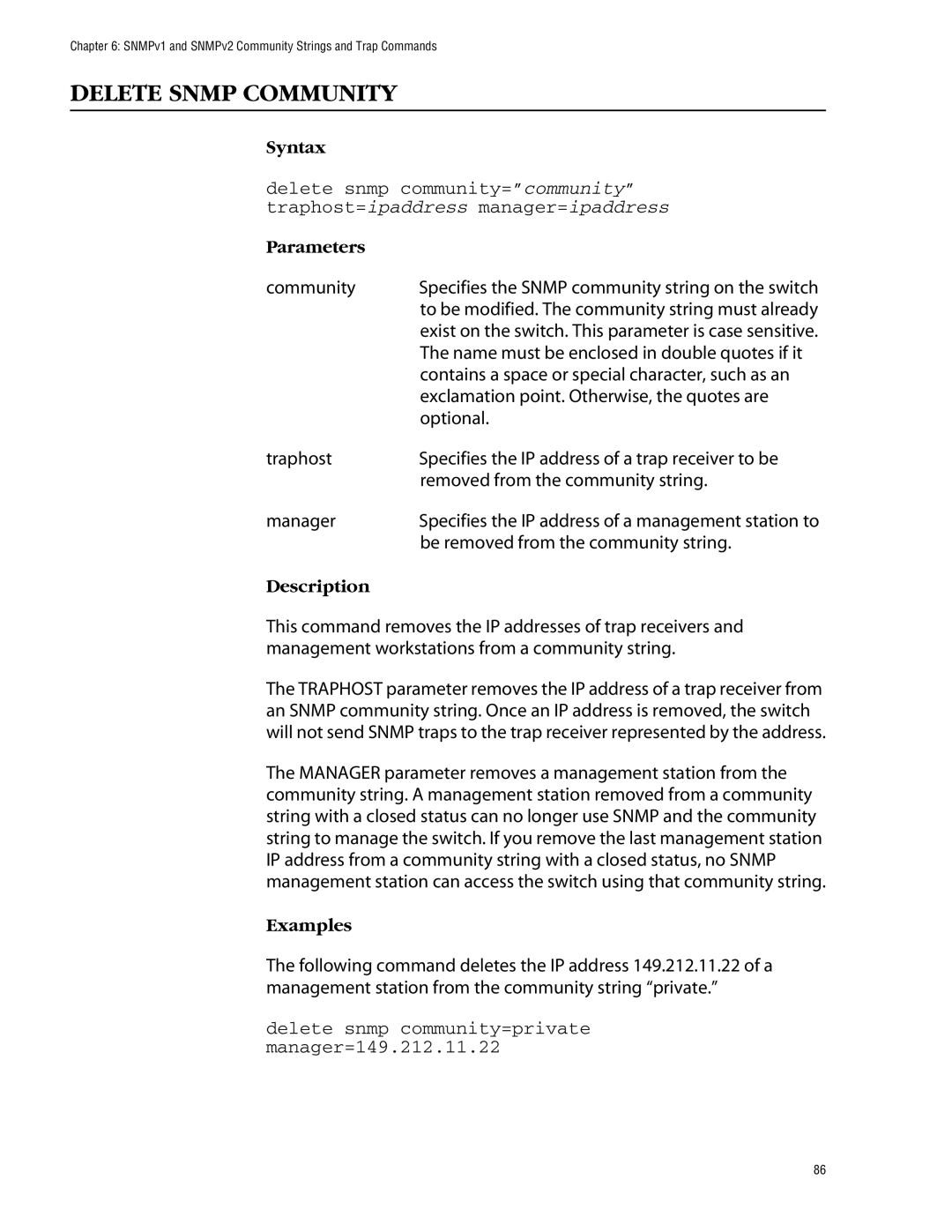 Allied Telesis management software layer 2+ fast ethernet switches manual Delete Snmp Community 