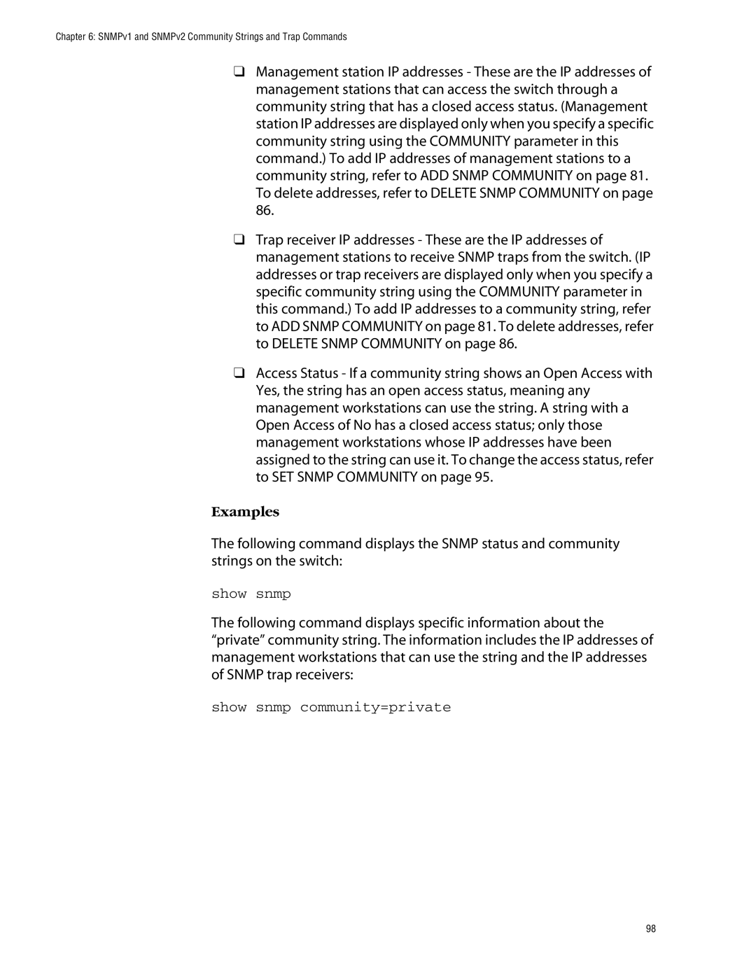 Allied Telesis management software layer 2+ fast ethernet switches manual Show snmp community=private 