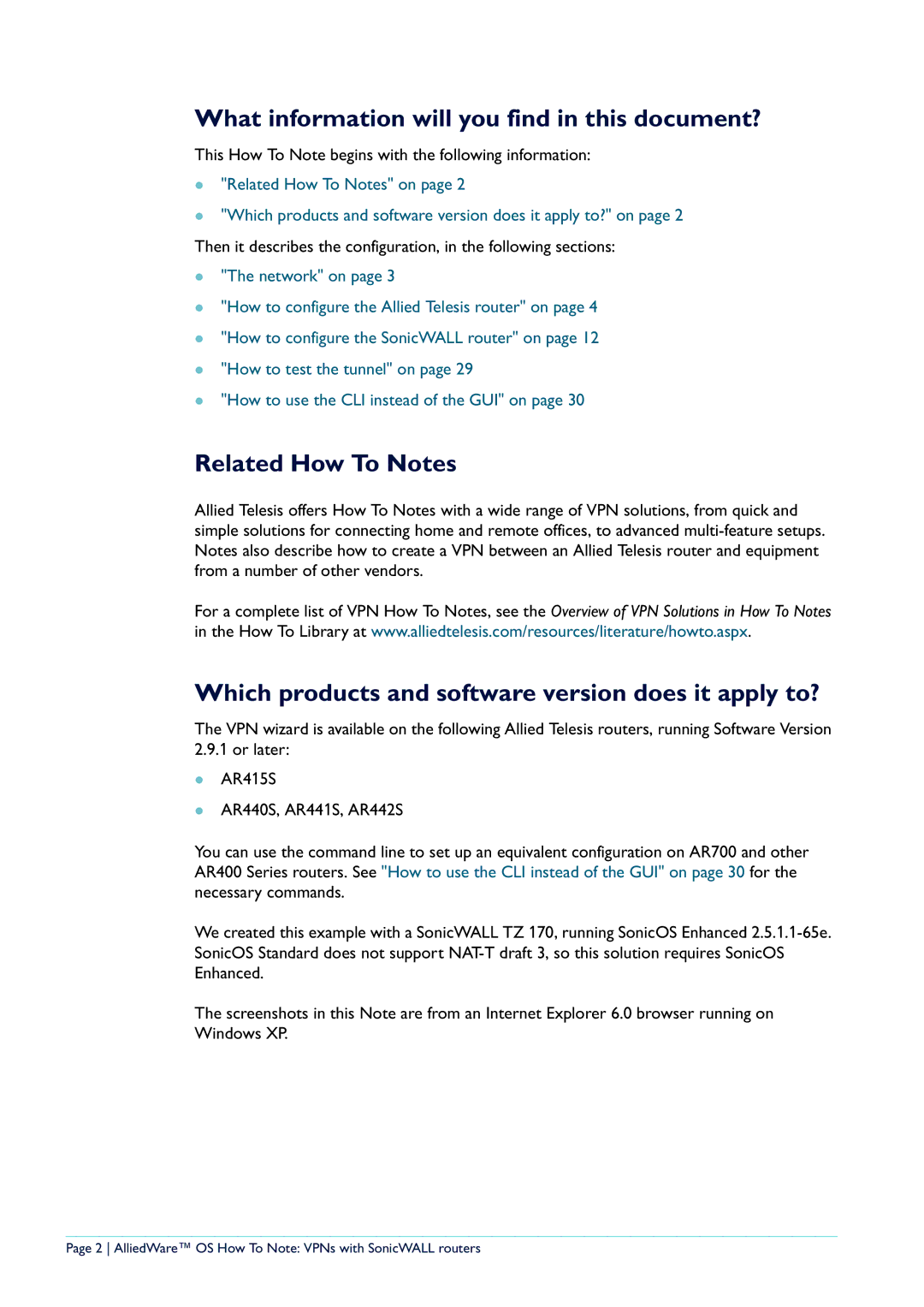 Allied Telesis NetScreen Routers manual What information will you find in this document?, Related How To Notes 