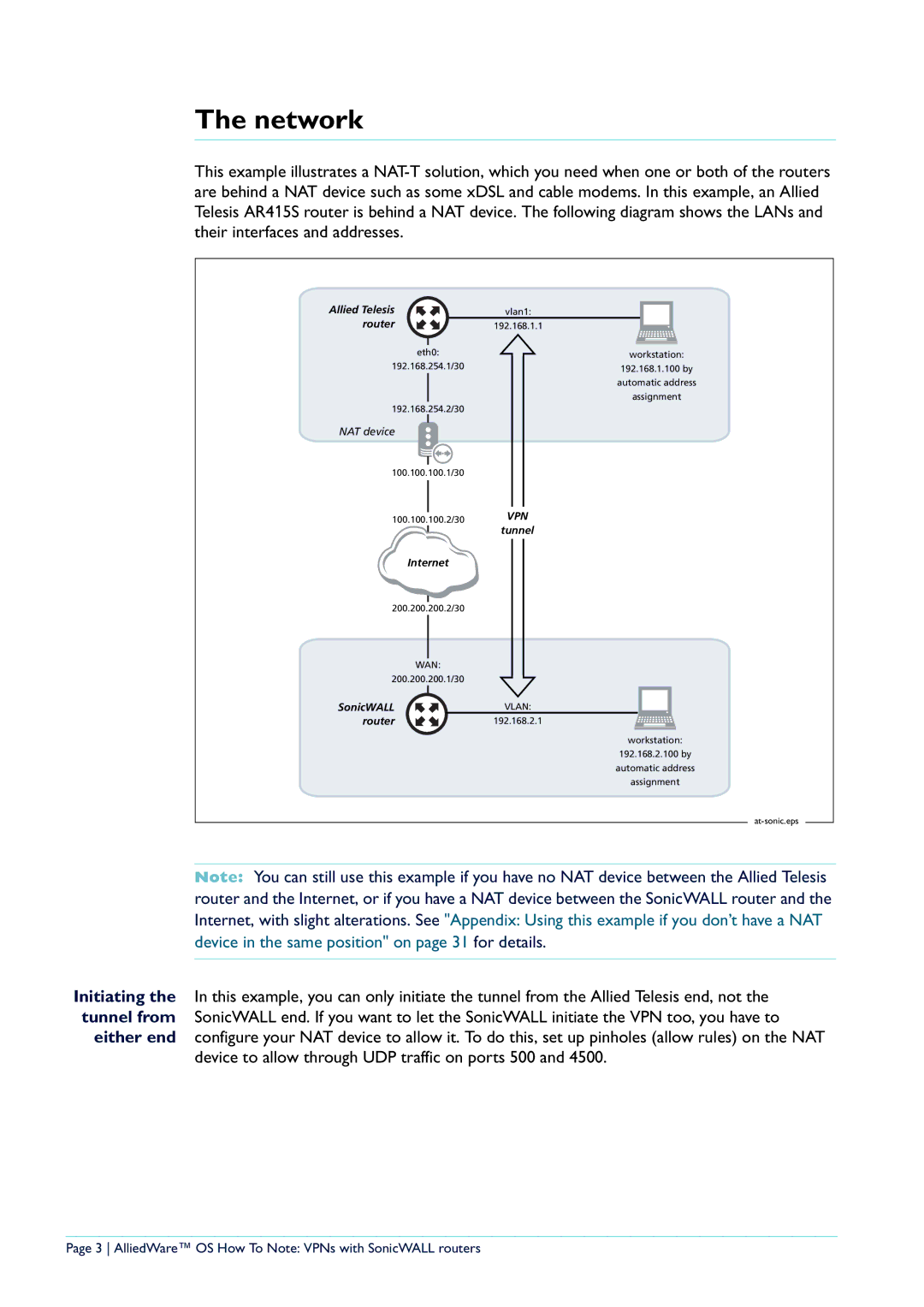 Allied Telesis NetScreen Routers manual Network 