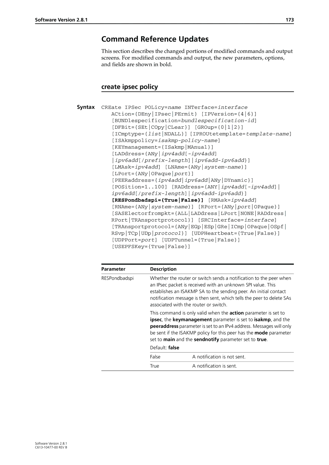 Allied Telesis AT-8600, RAPIER I, X900-48FE, AT-8900, AT-8700XL, AT-9900, AT-9800 Create ipsec policy, Software Version 173 