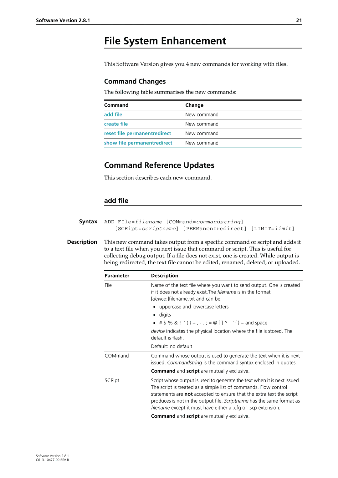 Allied Telesis AT-8600, RAPIER I, X900-48FE, AT-8900, AT-8700XL, AT-9900, AT-9800, AT-8800 File System Enhancement, Add file 