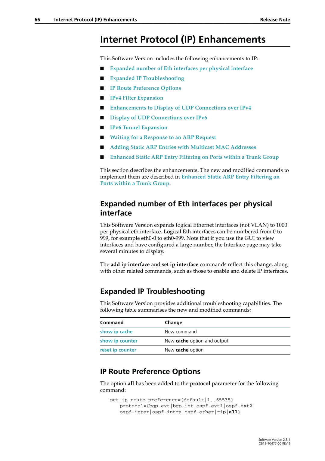 Allied Telesis AT-8900 manual Internet Protocol IP Enhancements, Expanded number of Eth interfaces per physical interface 