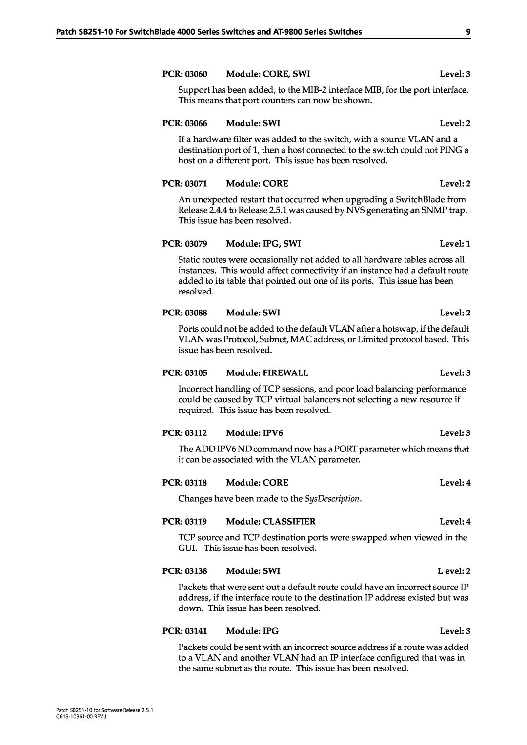 Allied Telesis SB251-10 manual This means that port counters can now be shown 