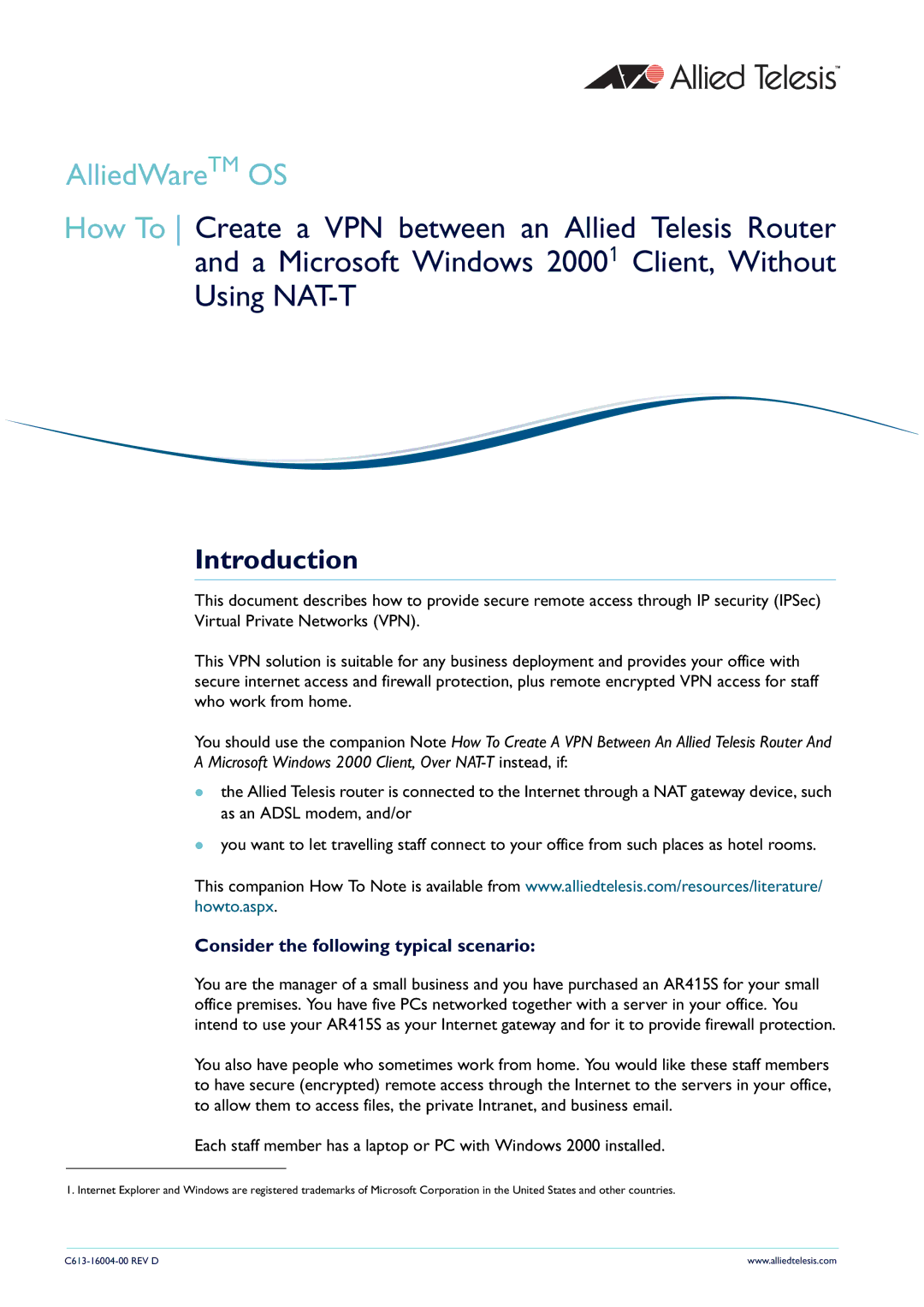 Allied Telesis VPN manual AlliedWareTM OS 