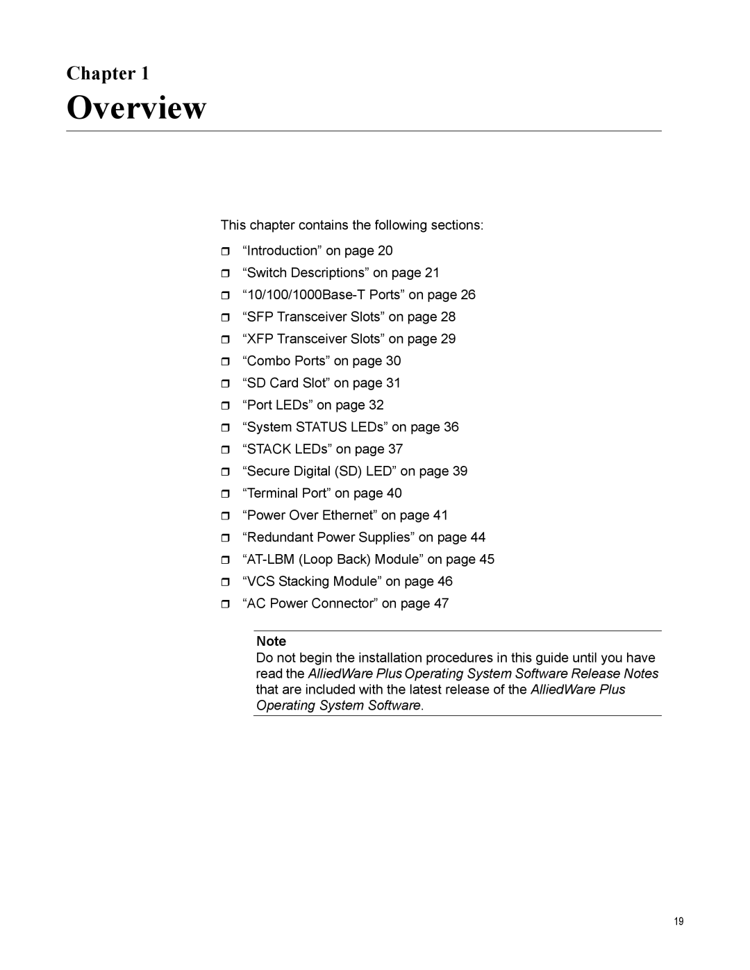 Allied Telesis x600-24Ts-POE manual Overview, Chapter 