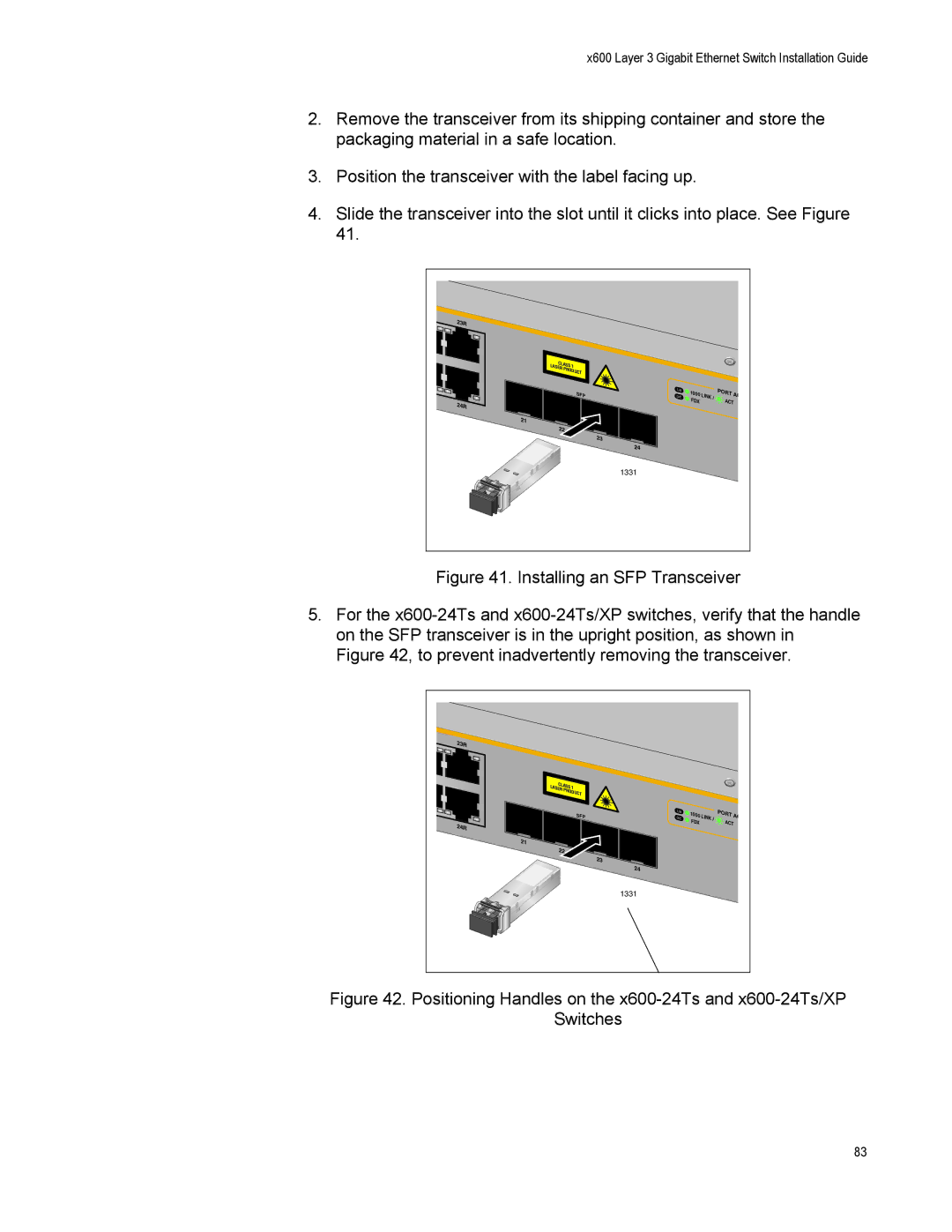 Allied Telesis X600-48TS/XP, x600-48Ts, x600-24Ts/XP, x600-24Ts-POE, X600-24TS-POE+ manual 1331 