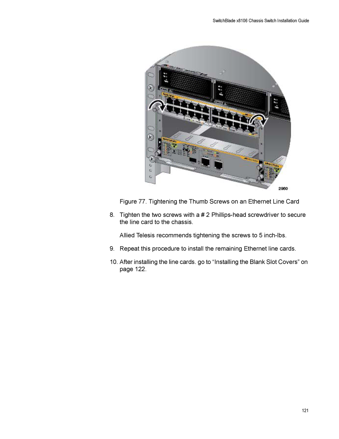 Allied Telesis X8106 manual 121 