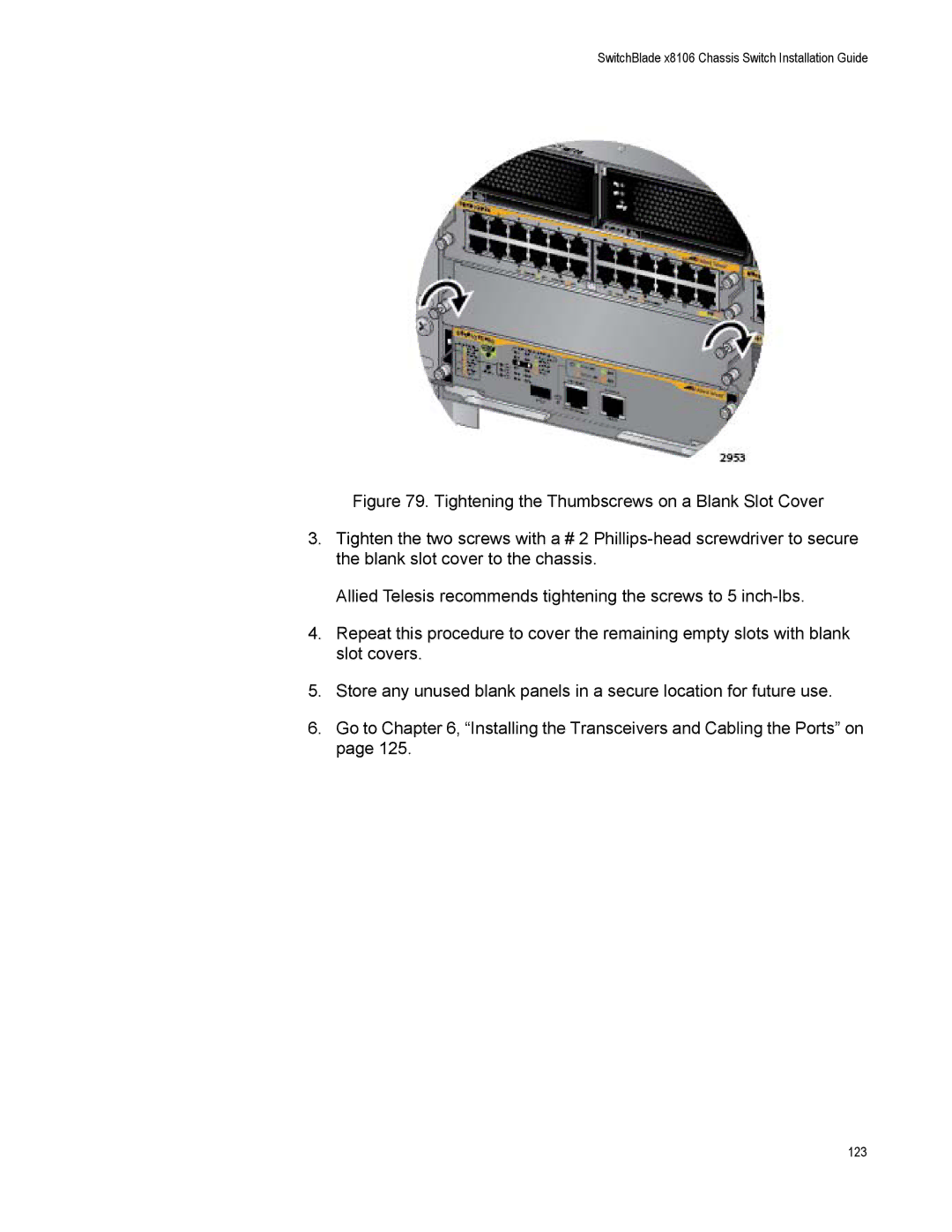 Allied Telesis X8106 manual 123 