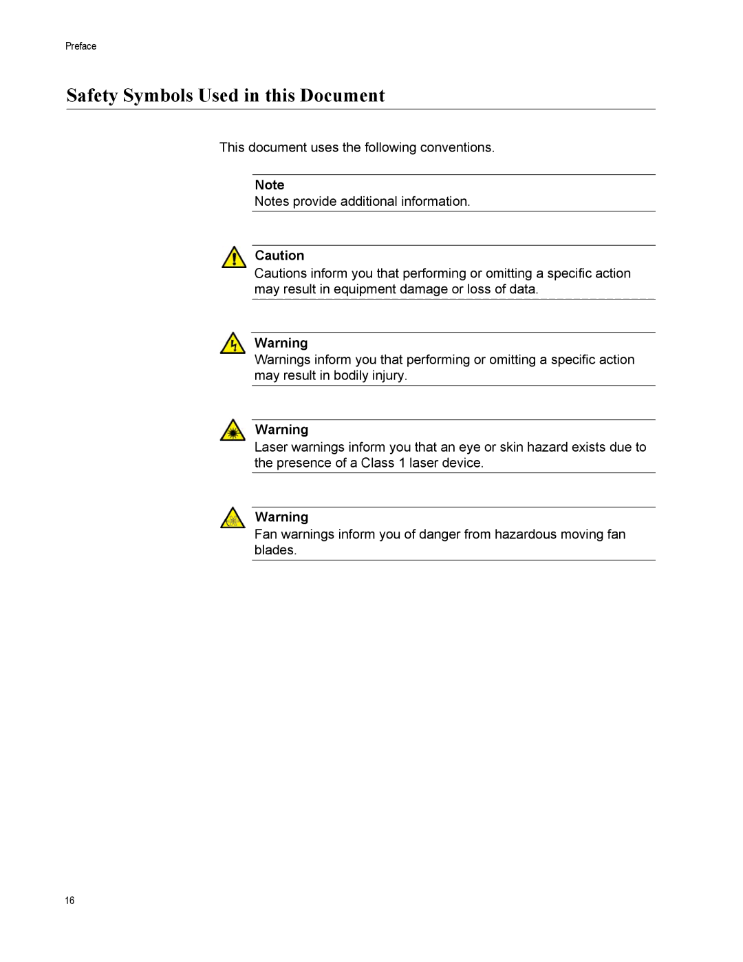 Allied Telesis X8106 manual Safety Symbols Used in this Document 