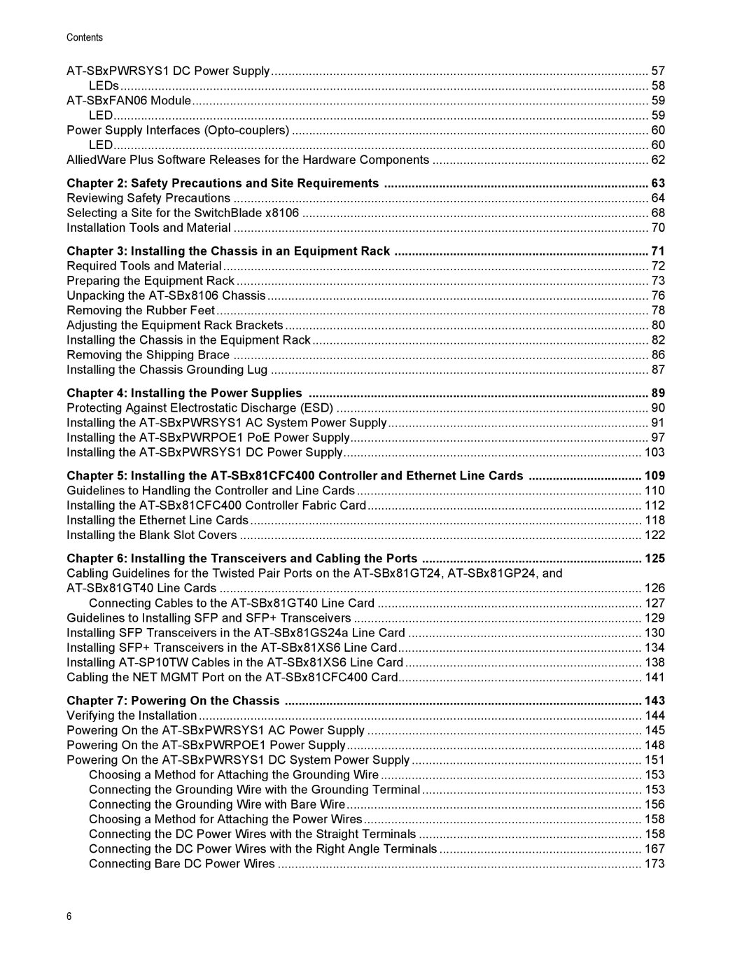 Allied Telesis X8106 manual 125 