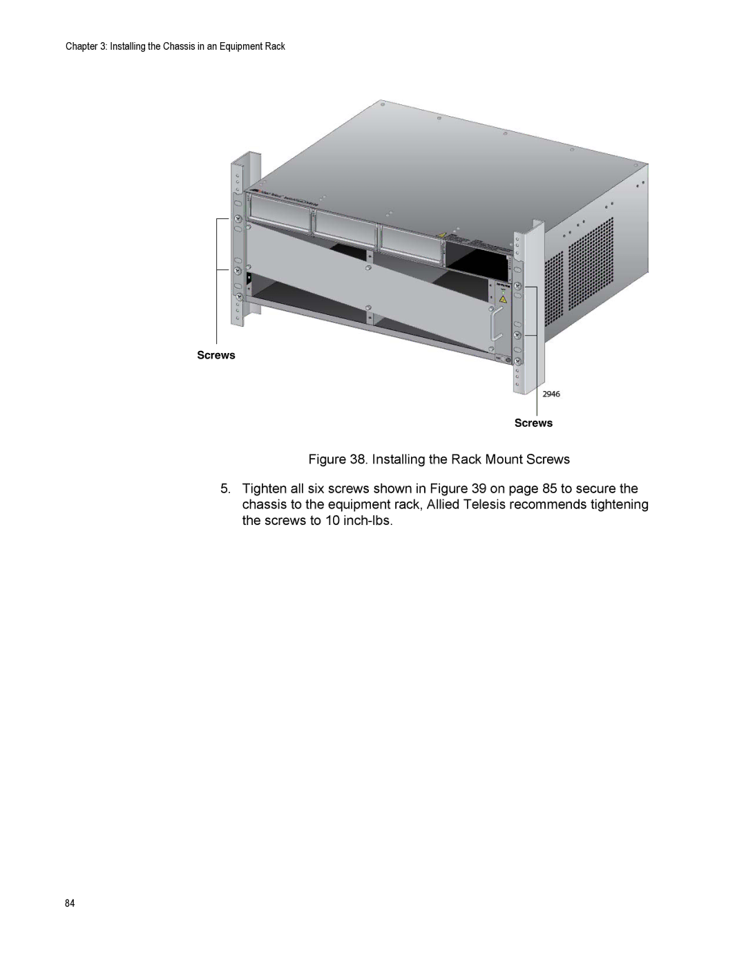 Allied Telesis X8106 manual Screws 