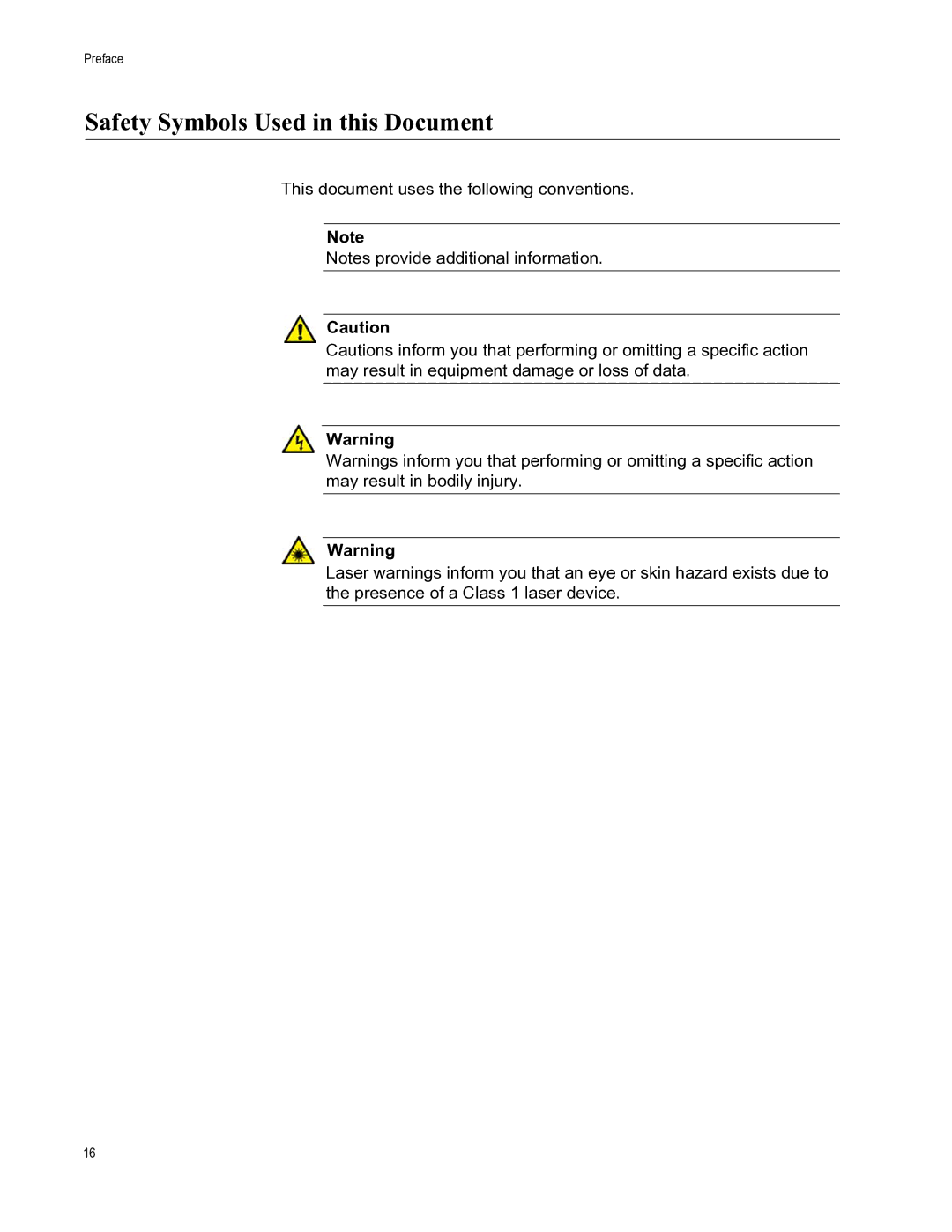 Allied Telesis X8112 manual Safety Symbols Used in this Document 