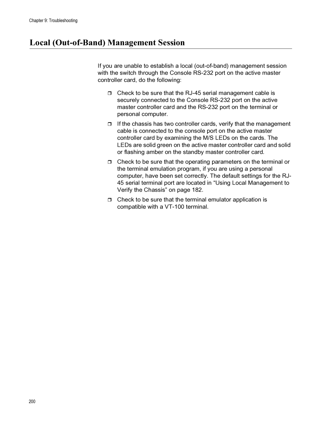 Allied Telesis X8112 manual Local Out-of-Band Management Session 