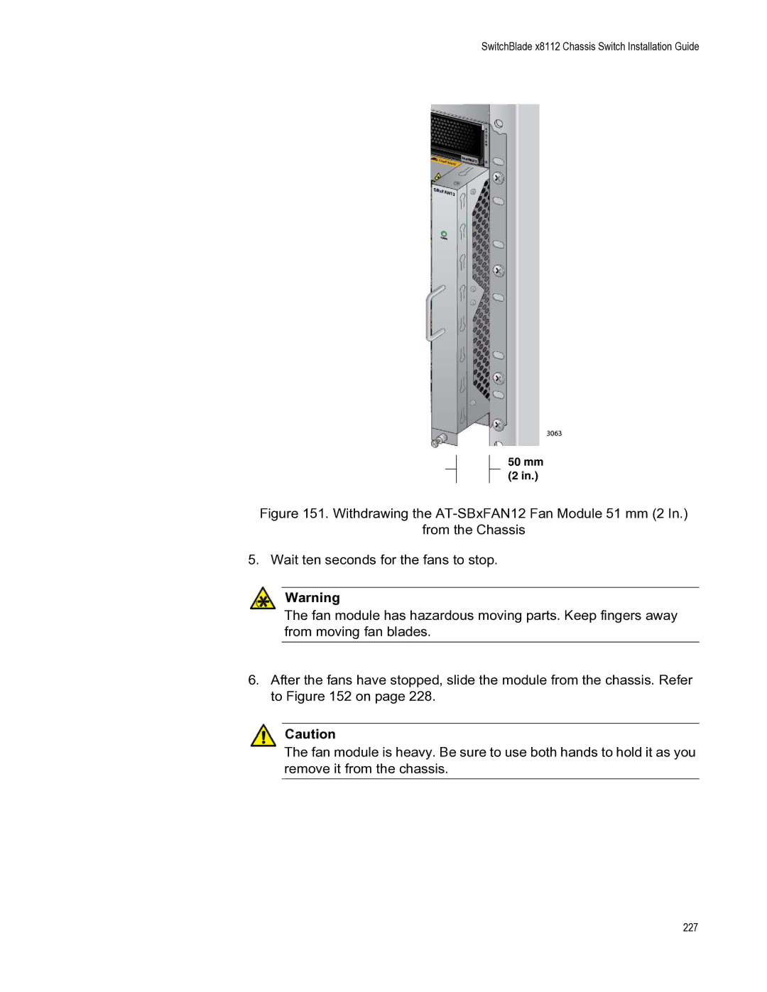 Allied Telesis X8112 manual 50 mm 2 