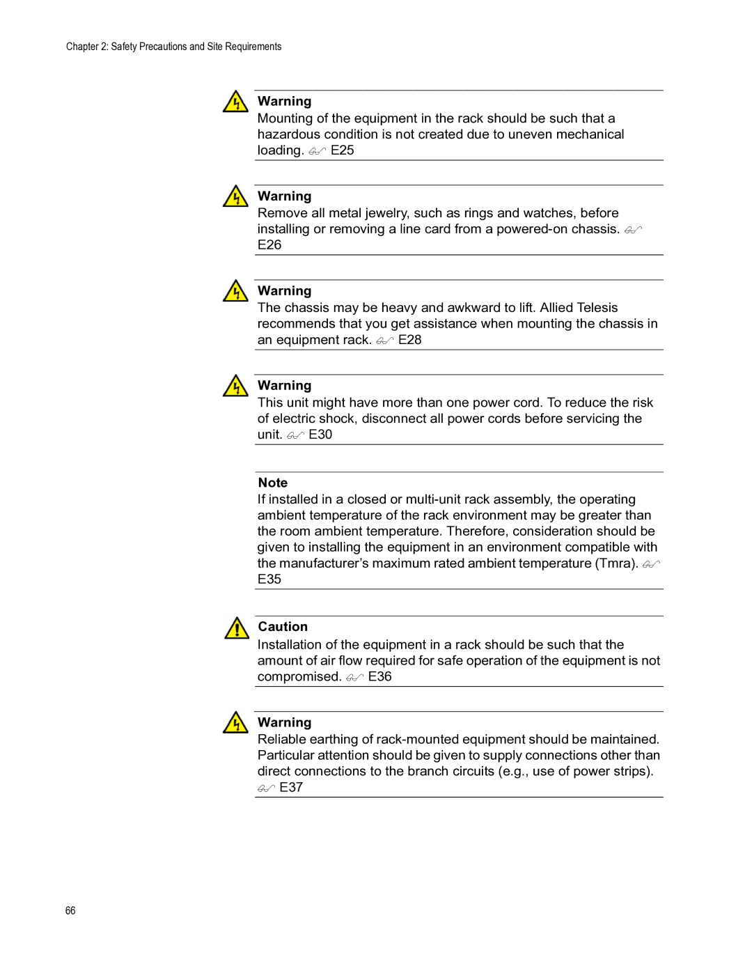 Allied Telesis X8112 manual Safety Precautions and Site Requirements 