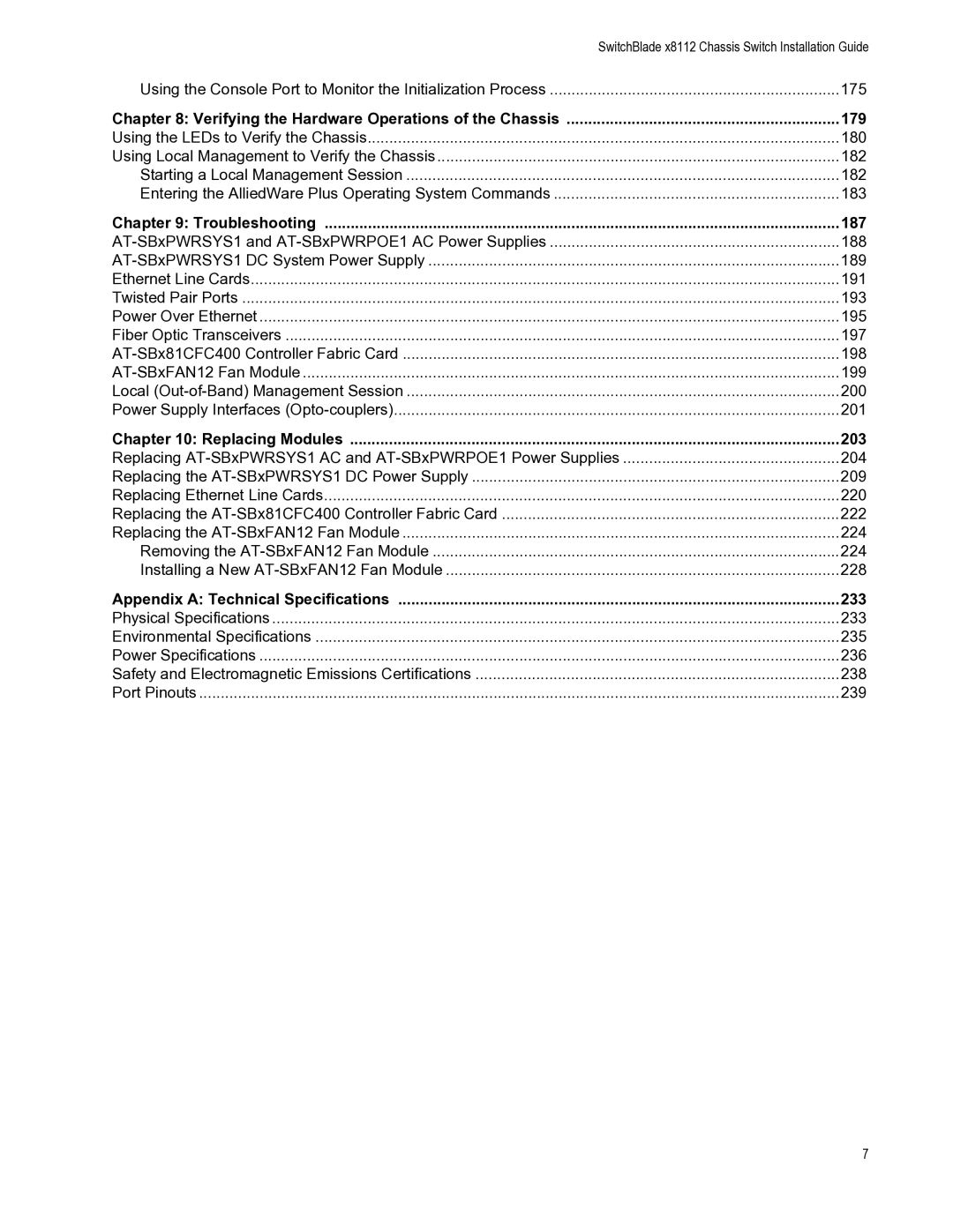 Allied Telesis X8112 manual 179 